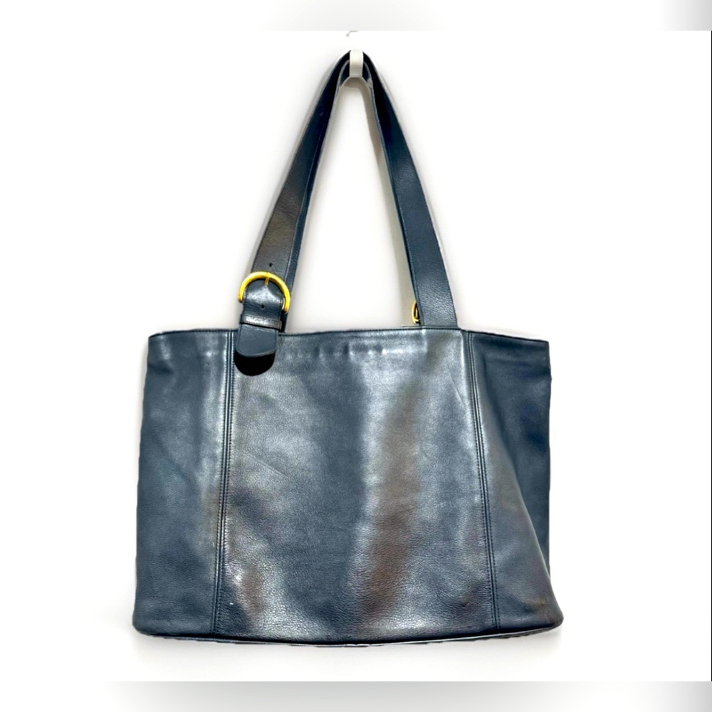 Vintage Coach Waverly 4155 Navy Glove Tanned Leather Handbag